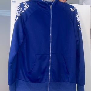 Cute Blue Letter Graphic Jacket